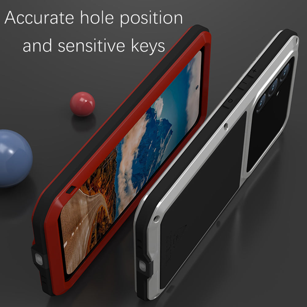 LOVE MEI For Samsung Galaxy A54 5G Metal Silicone Phone Case Full Body Protective Cover with Tempered Glass Film LOVE MEI For Samsung Galaxy A54 5G Metal Silicone Phone Case Full Body Protective Cover with Tempered Glass Film